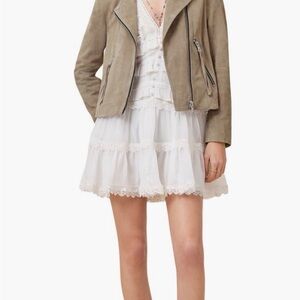 New AllSaints Dalby Suede Moto Jacket